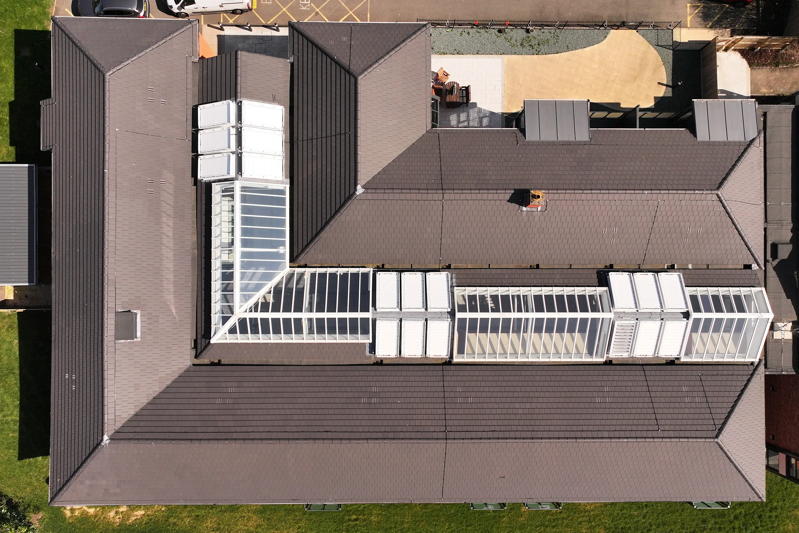 sheltered housing roof glazing