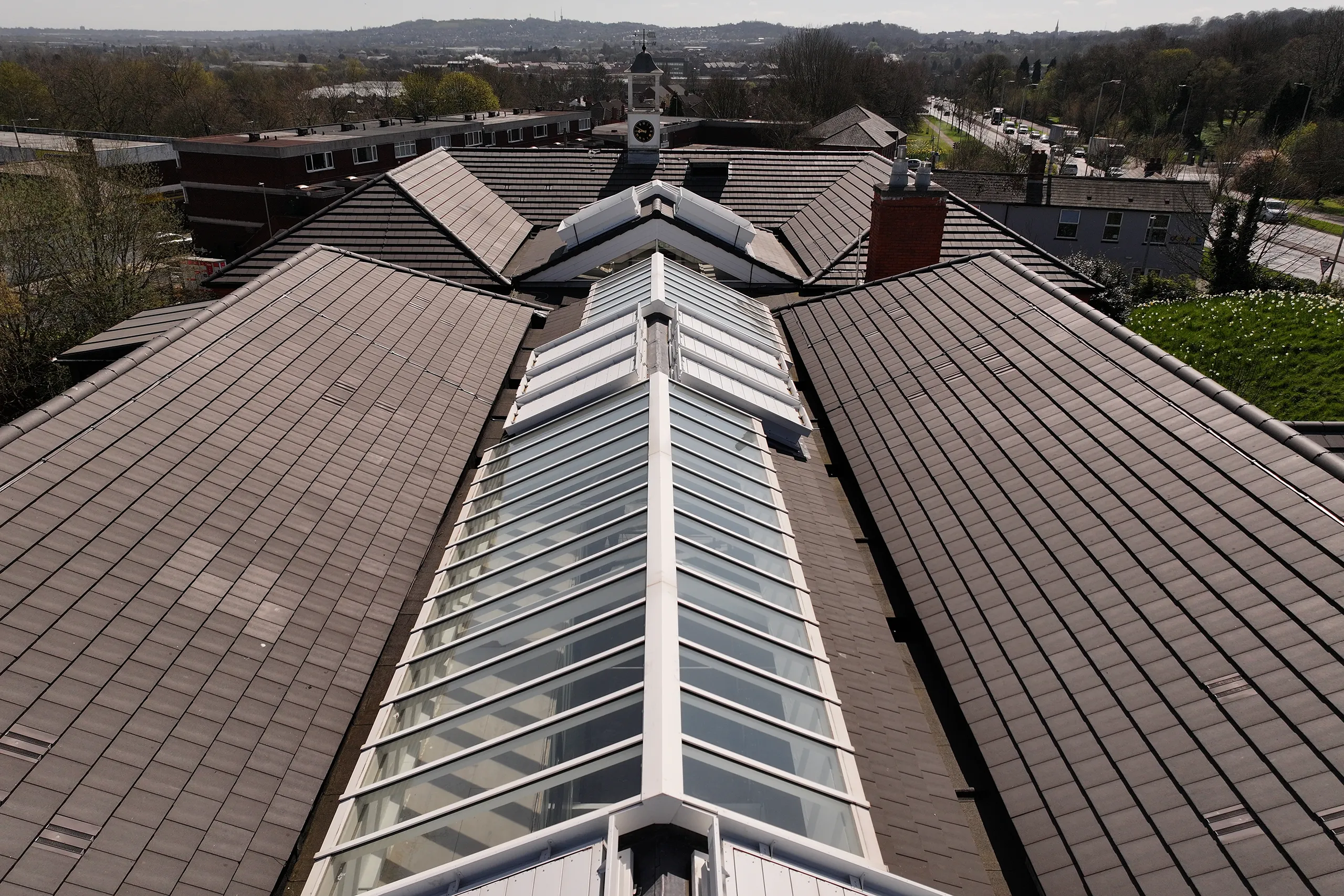 sheltered housing roof glazing