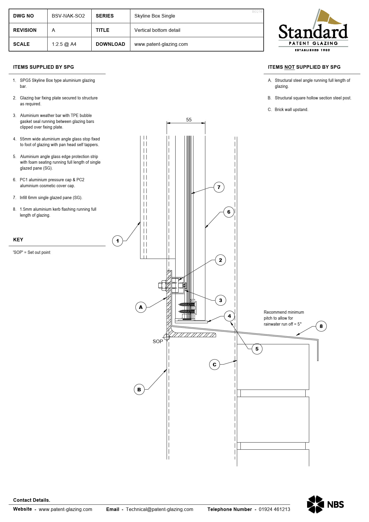 BSV-NAK-SO2 Skyline Box Single | Standard Patent Glazing